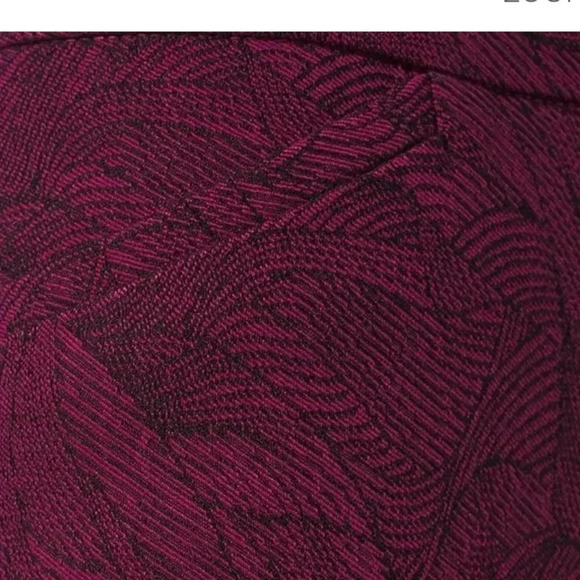 Chicos 3 Size US 16 XL Josie Stretch Botanical Slim Ankle Pants Cranberry Leaf - Picture 2 of 7